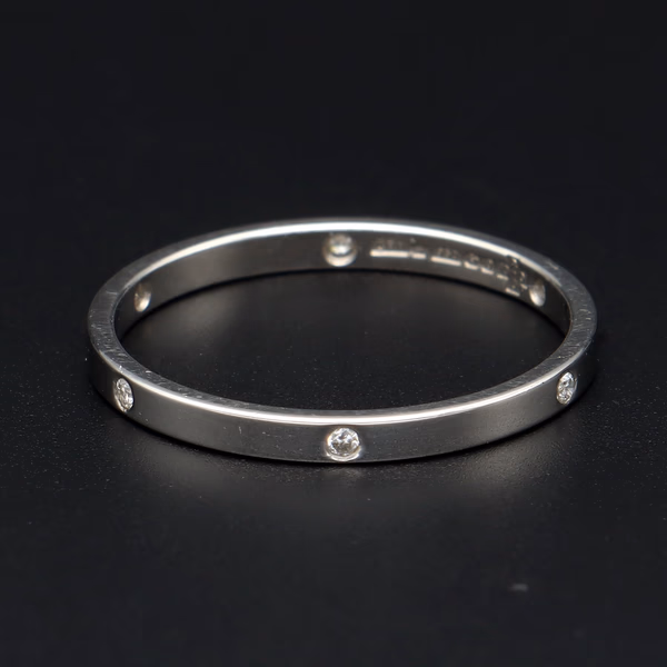 Unusual Platinum Diamond Band Ring