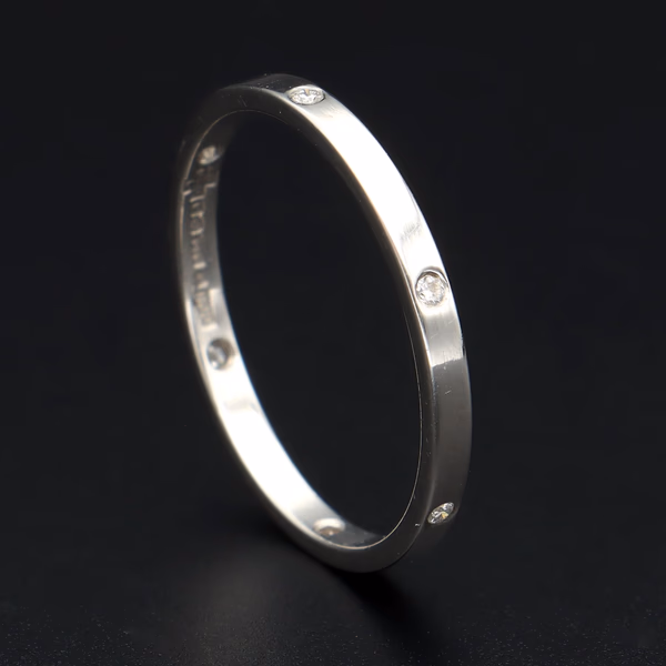 Unusual Platinum Diamond Band Ring