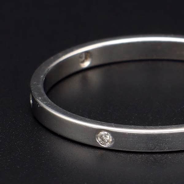 Unusual Platinum Diamond Band Ring