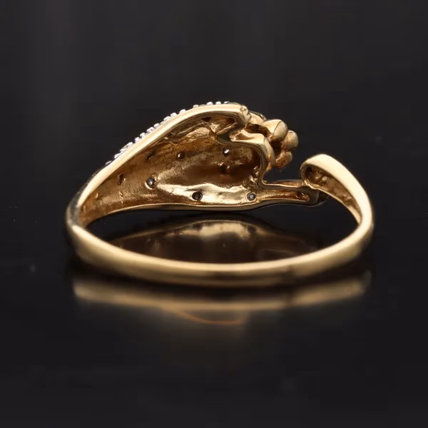 Gold Diamond Ruby Panther Ring. Size X1/2