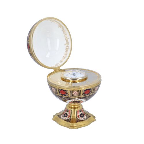 Royal Crown Derby 1128 Imari Pattern Millenium Globe Clock image-1