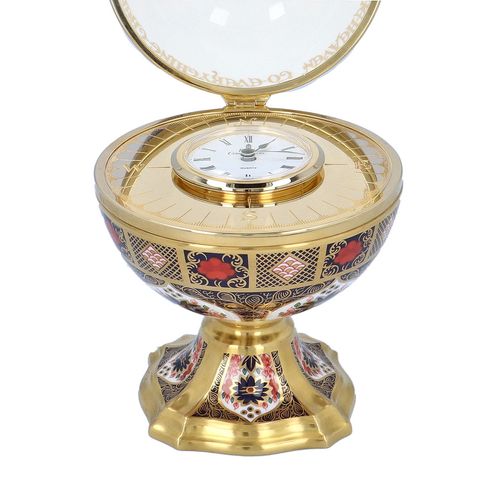 Royal Crown Derby 1128 Imari Pattern Millenium Globe Clock image-2
