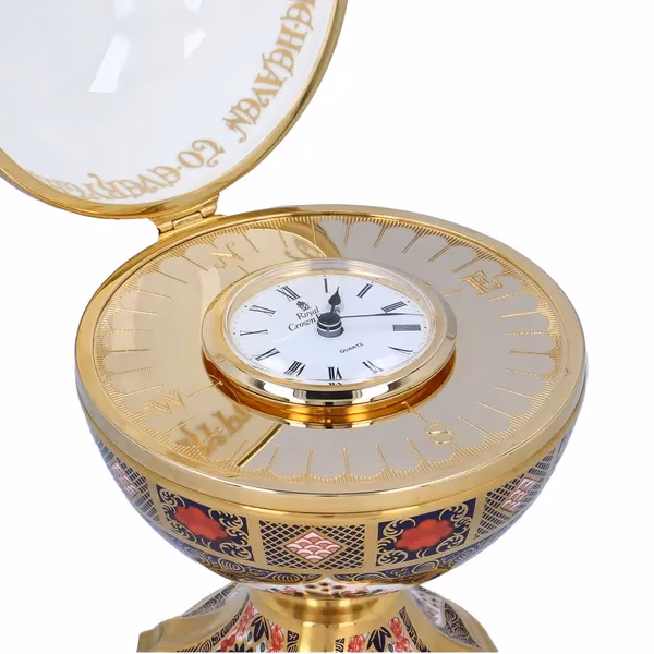 Royal Crown Derby 1128 Imari Pattern Millenium Globe Clock