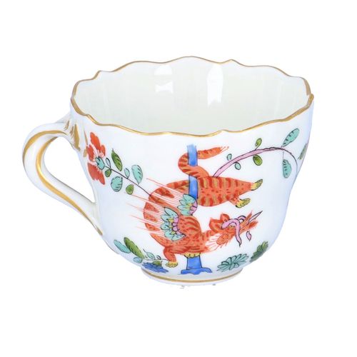 Meissen Chinese Dragons with Storks Cup and Saucer image-2
