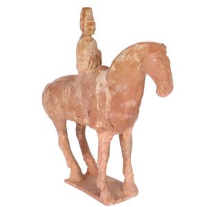 Tang Dynasty Pottery Horse Rider Figure