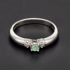 18ct White Gold Aquamarine & Diamond Ring