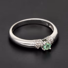 18ct White Gold Aquamarine & Diamond Ring