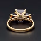 Gold Amethyst Tanzanite Ring