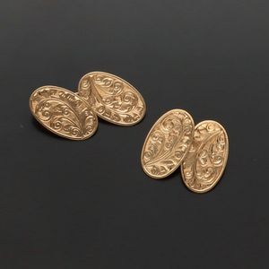 Pair of Boxed Solid 9kt Rose Gold Chain Link Cuff Links