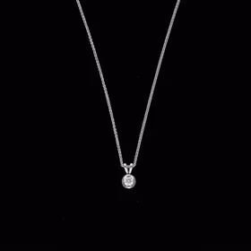 18ct White Gold Old Cut Diamond Pendant
