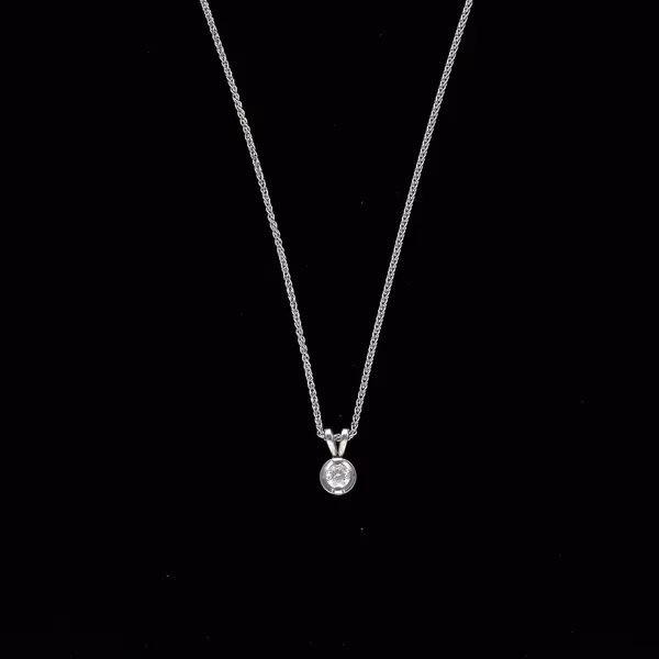 18ct White Gold Old Cut Diamond Pendant