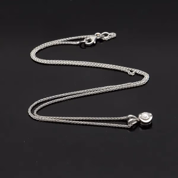 18ct White Gold Old Cut Diamond Pendant