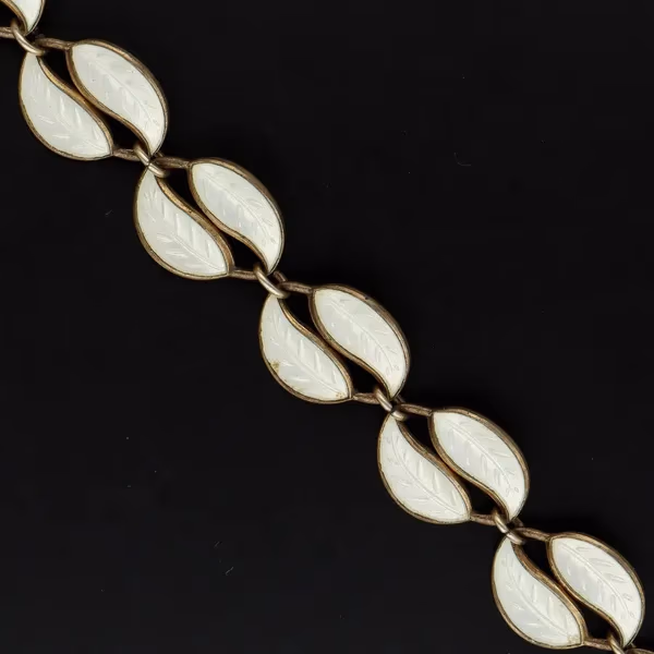 Vintage Norwegian Vermeil Sterling Silver Double Leaf Necklace