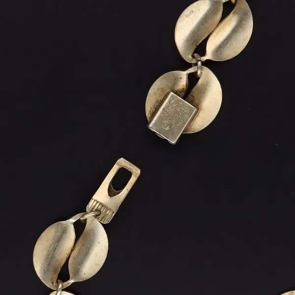 Vintage Norwegian Vermeil Sterling Silver Double Leaf Necklace