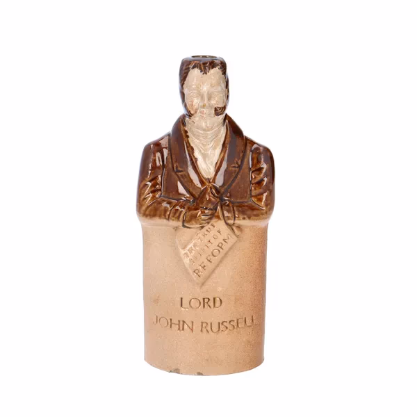 19th Century Belper and Denby Reform Flask of Lord John Russell