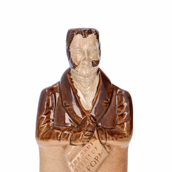 19th Century Belper and Denby Reform Flask of Lord John Russell