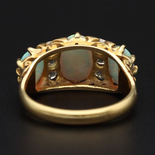 18ct Gold Opal & Diamond Ring image-5