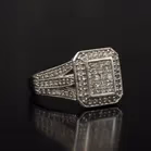 9ct White Gold Diamond Cluster Ring