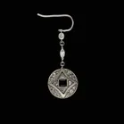 Art Deco 18ct White Gold, Diamond and Onyx Earrings
