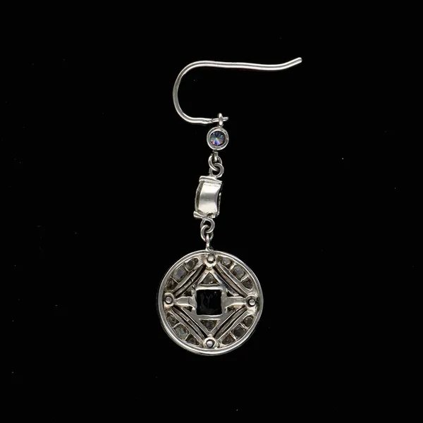Art Deco 18ct White Gold, Diamond and Onyx Earrings