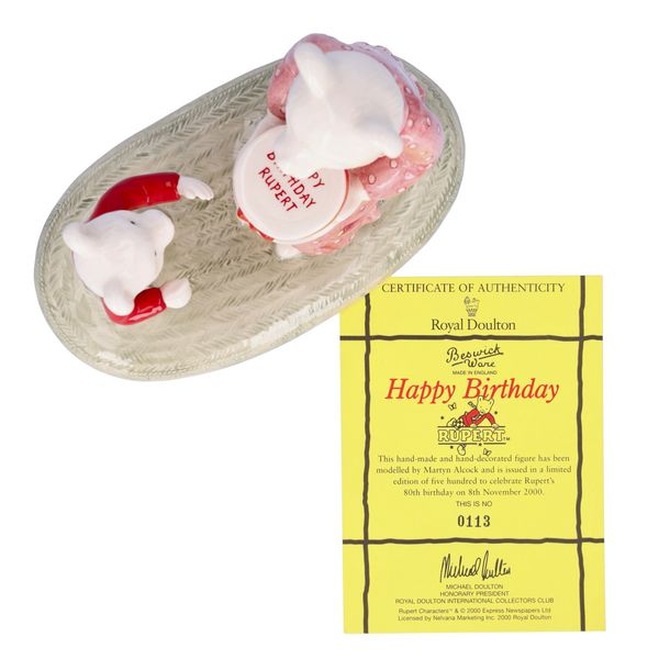 Royal Doulton Happy Birthday Rupert the Bear Ceramic Figurine