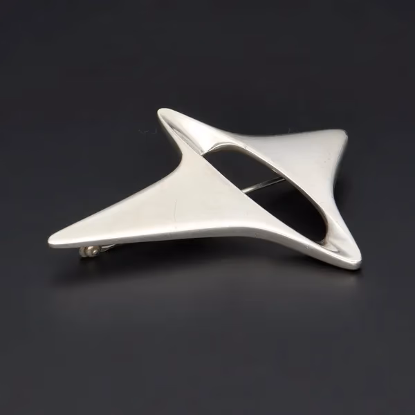 Georg Jensen Sterling Silver Abstract Star Brooch by Henning Koppel