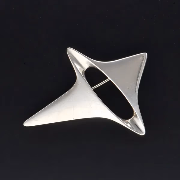 Georg Jensen Sterling Silver Abstract Star Brooch by Henning Koppel