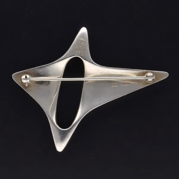 Georg Jensen Sterling Silver Abstract Star Brooch by Henning Koppel