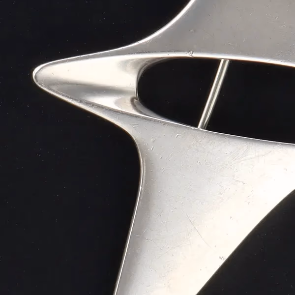 Georg Jensen Sterling Silver Abstract Star Brooch by Henning Koppel