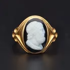 18ct Gold Hard Stone Cameo Ring