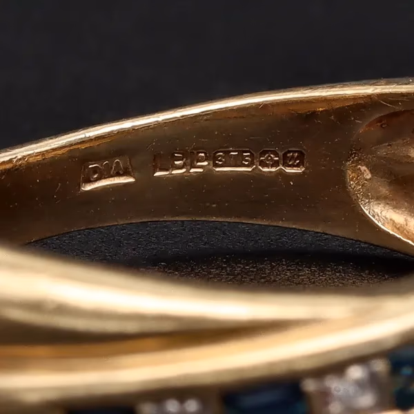 Gold Sapphire Diamond Ring