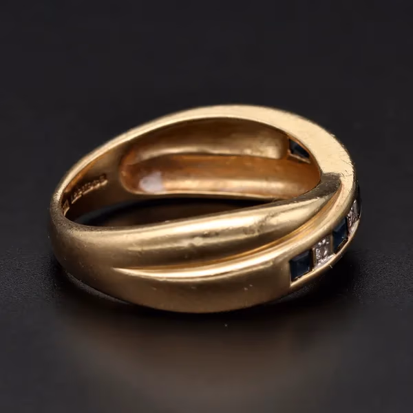 Gold Sapphire Diamond Ring