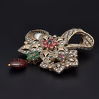 19th Century Antique Diamond Emerald and Ruby Pendant