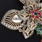 19th Century Antique Diamond Emerald and Ruby Pendant