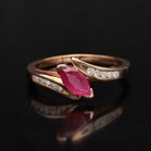 Art Deco 9ct Rose Gold Ruby and Diamond Ring