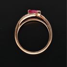 Art Deco 9ct Rose Gold Ruby and Diamond Ring