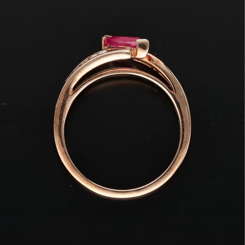 Art Deco 9ct Rose Gold Ruby and Diamond Ring image-6