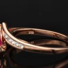 Art Deco 9ct Rose Gold Ruby and Diamond Ring