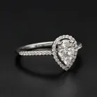 18ct White Gold Pear-Shaped Natural Diamond Cluster Ring