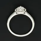18ct White Gold Pear-Shaped Natural Diamond Cluster Ring