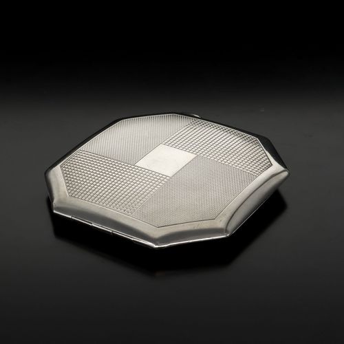 Art Deco Style Silver Powder Compact image-1