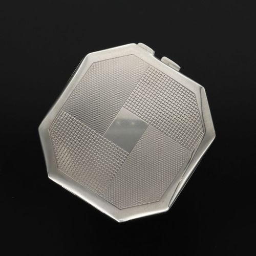 Art Deco Style Silver Powder Compact image-2