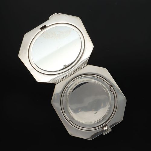 Art Deco Style Silver Powder Compact image-4