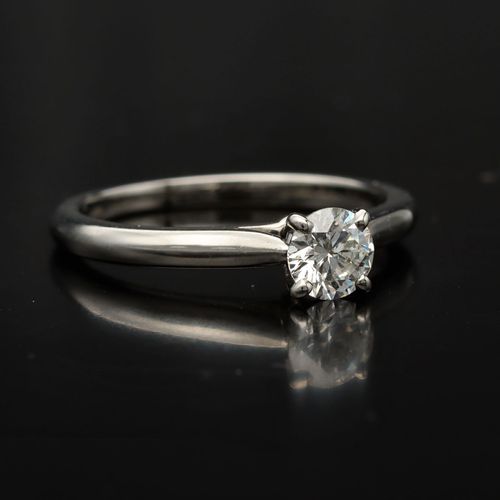 Cartier Platinum Diamond Solitaire Ring image-1