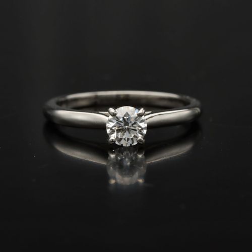 Cartier Platinum Diamond Solitaire Ring image-2