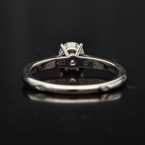 Cartier Platinum Diamond Solitaire Ring image-4