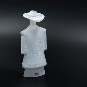 Kosta Boda White Caped Figure from the Catwalk Collection