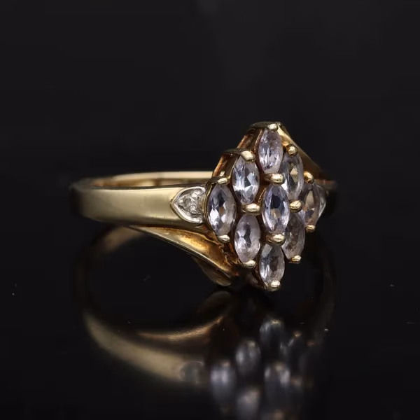 Gold Tanzanite Diamond Ring