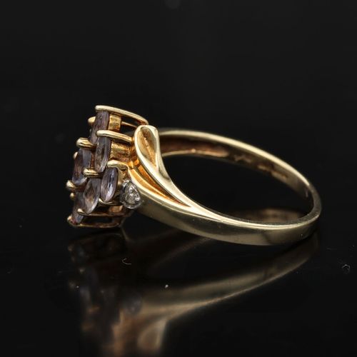Gold Tanzanite Diamond Ring image-3