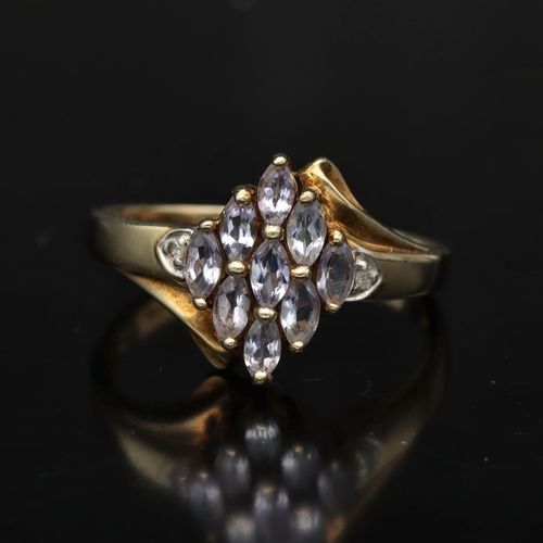 Gold Tanzanite Diamond Ring image-2